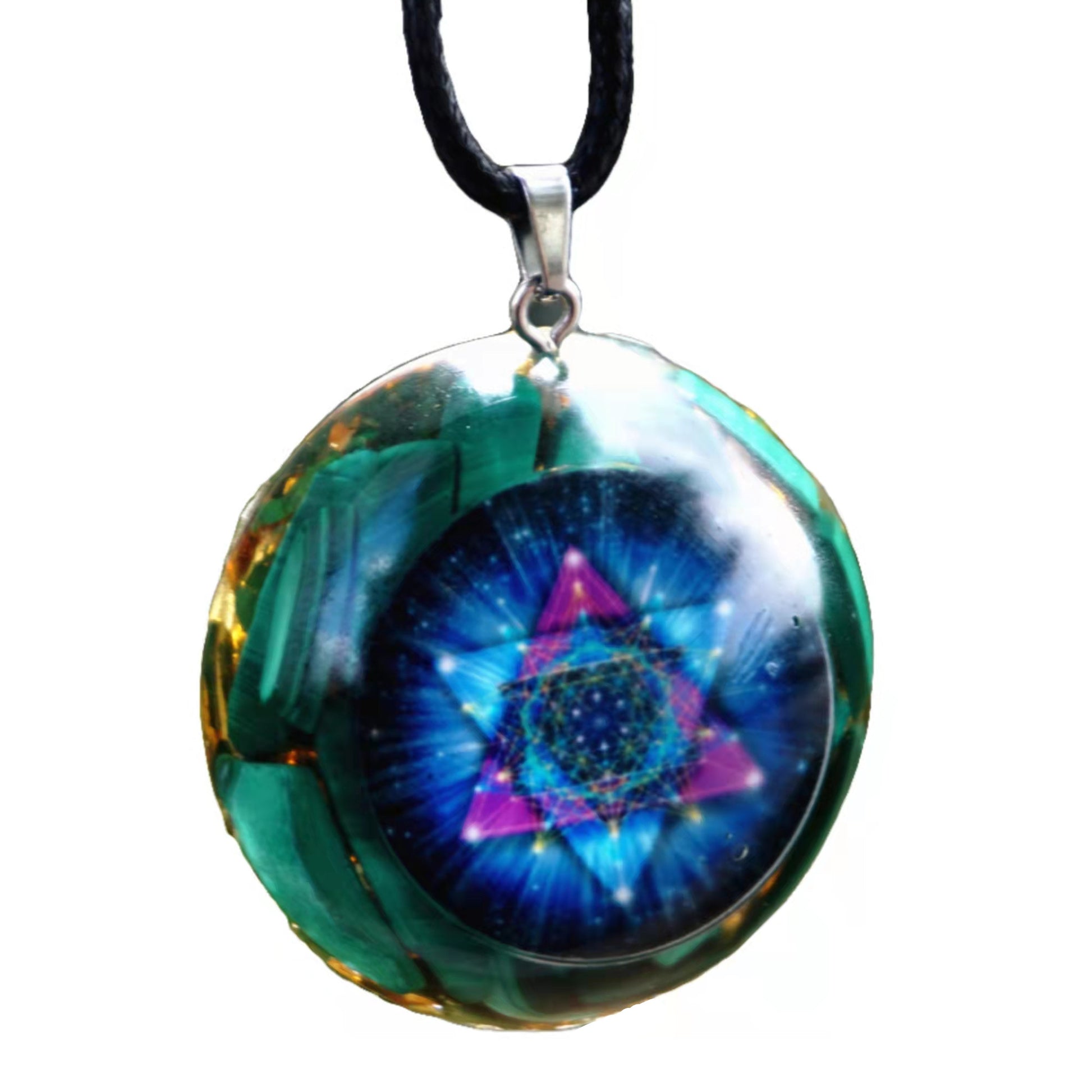 Handmade Orgone Pendant Malachite Crystal Stone EMF Protection Chakra Orgonite Necklace Jewelry Gift For Lovers - Besorgone