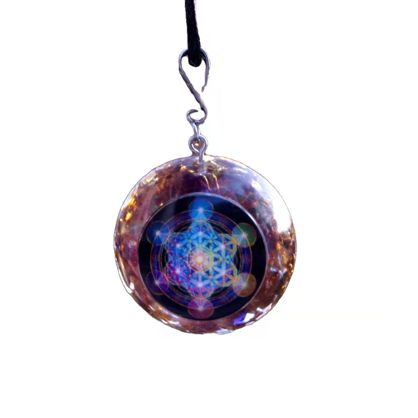 Amethyst Crystal Healing Orgonite Pendant Necklace Reiki Energy Orgone Jewelry - Besorgone