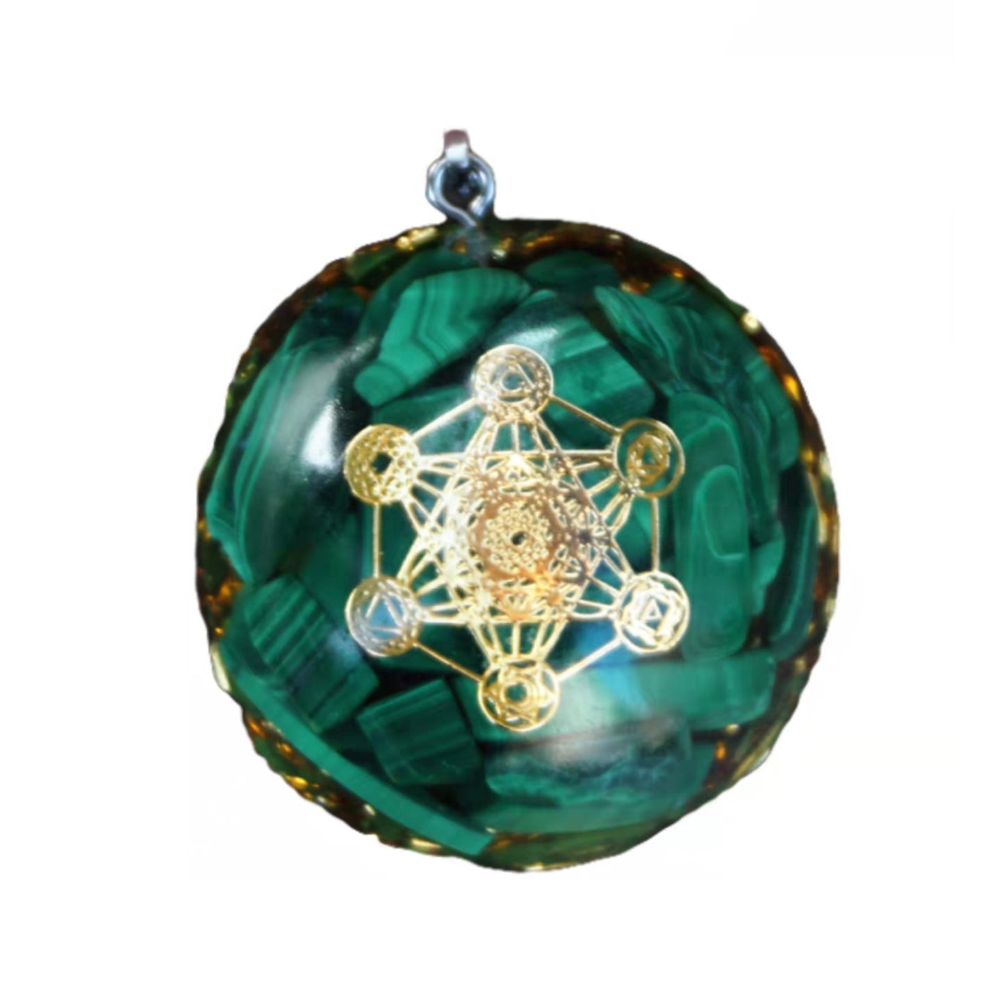 Orgone Pendant Necklace Malachite Crystal Stone Reiki Orgonite Energy EMF Protection Jewelry - Besorgone