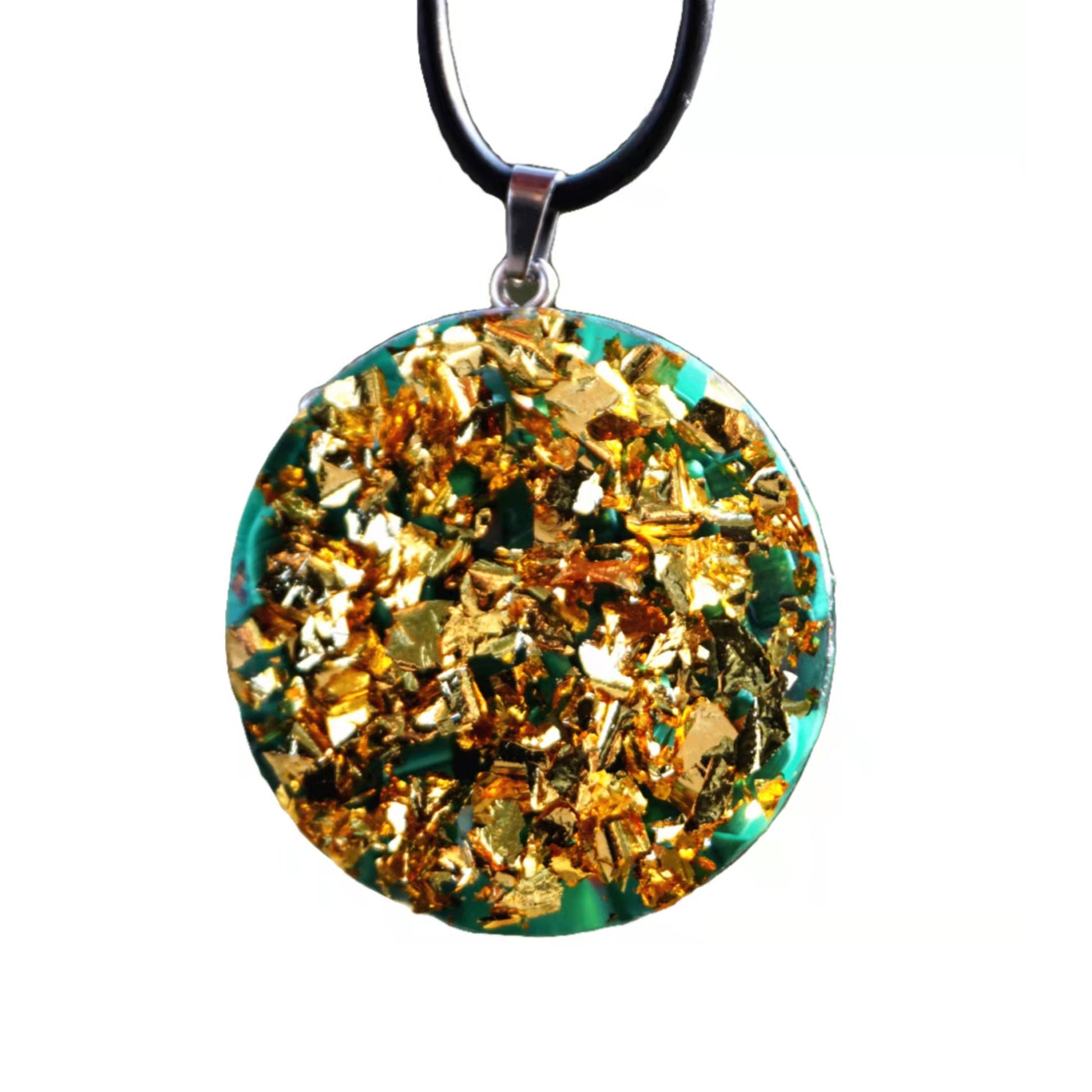 Orgone Pendant Necklace Malachite Crystal Stone Reiki Orgonite Energy EMF Protection Jewelry - Besorgone