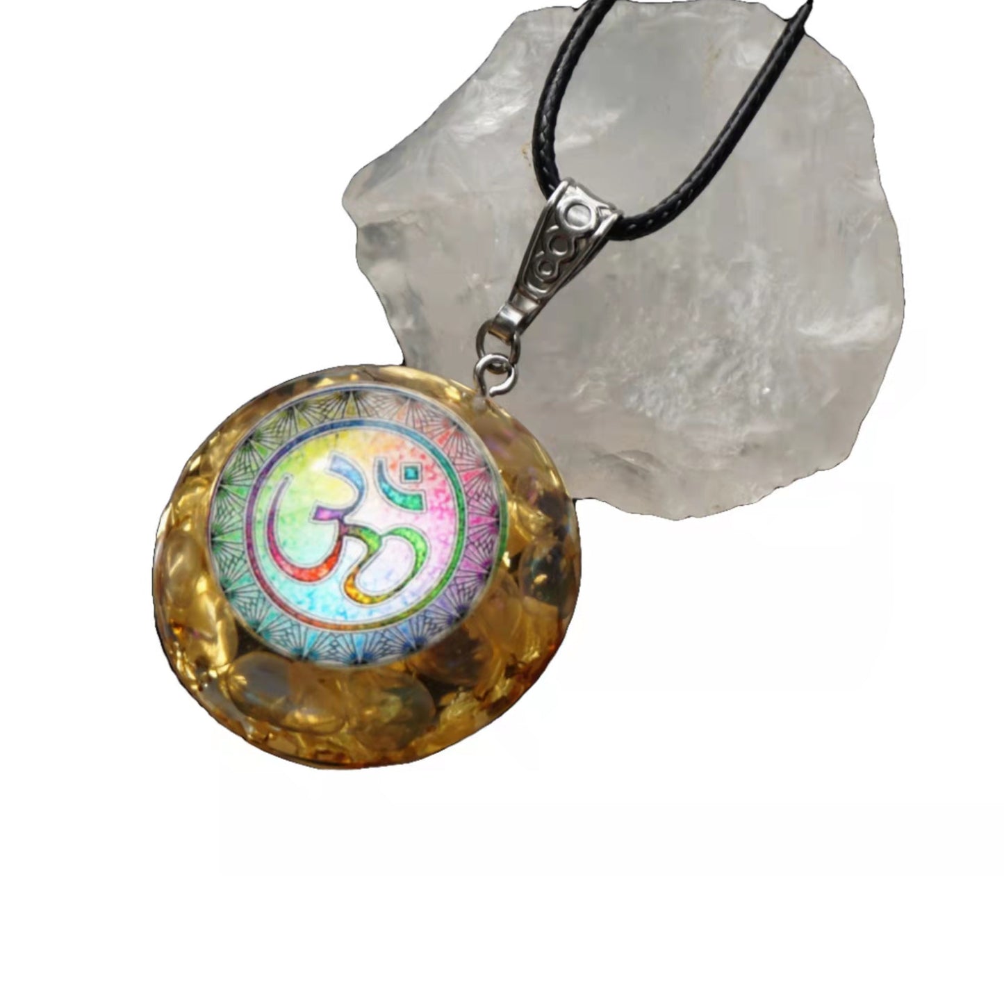 Handmade Orgonite Pendant Moonstone Crystal Energy Chakra Orgone Healing Necklace Jewelry - Besorgone