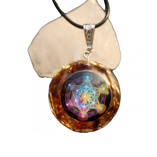 Amethyst Crystal Healing Orgonite Pendant Necklace Reiki Energy Orgone Jewelry - Besorgone