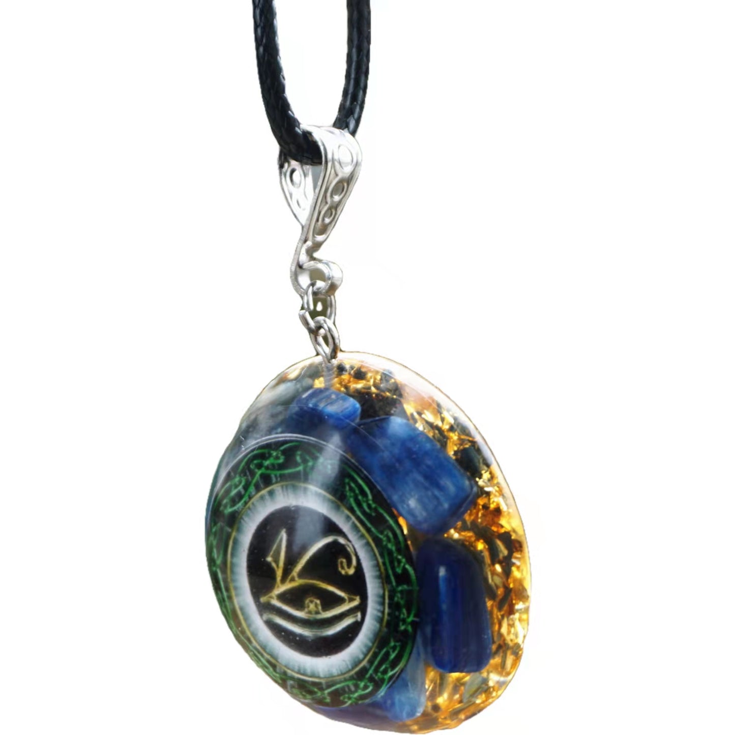 Orgonite Pendant Kyanite Crystal Quartz Energy Chakra Jewelry EMF Protection Orgone Healing Necklace - Besorgone