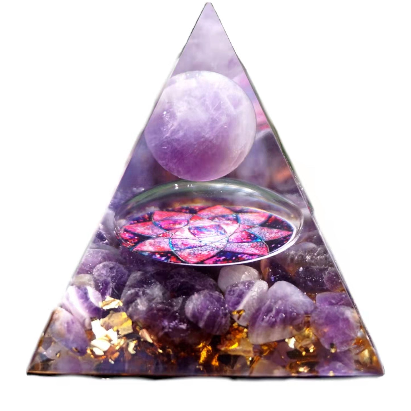 Handmade Amethyst Sphere Orgonite Pyramid Crystal Energy Orgone Collection - Besorgone