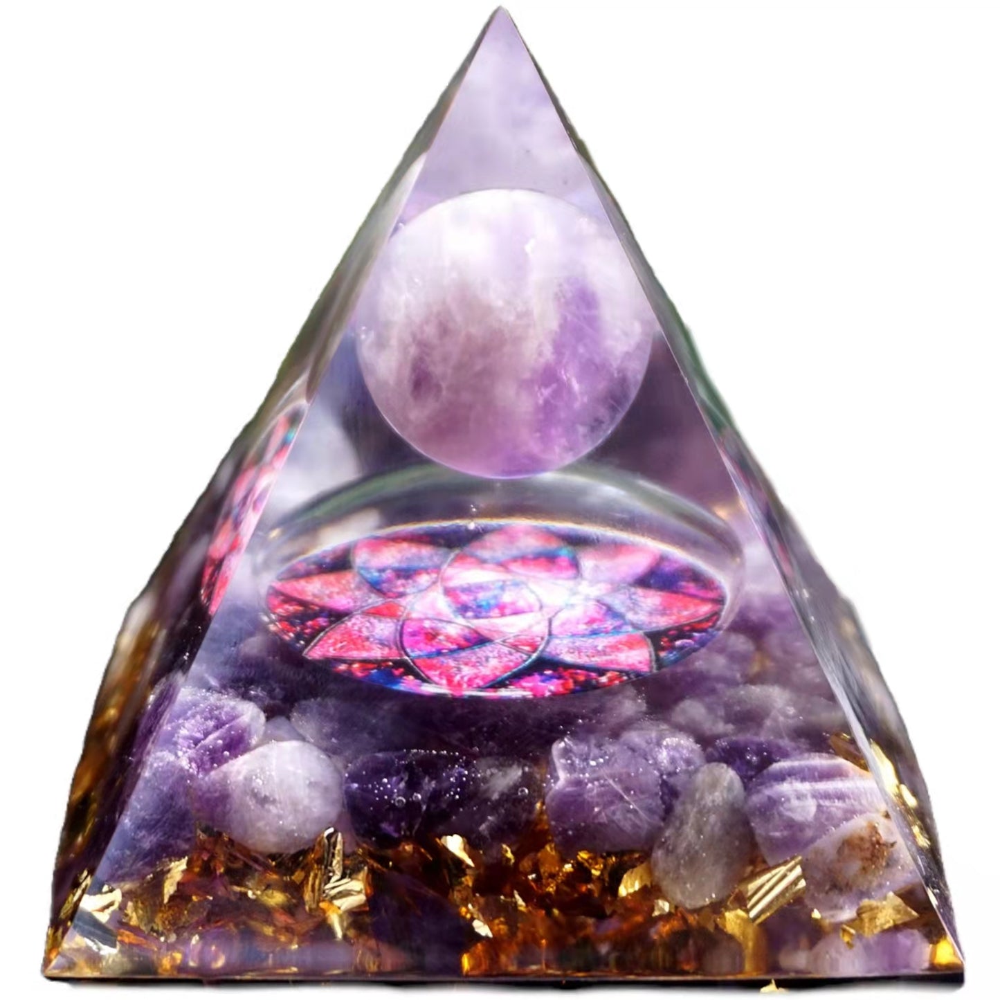 Handmade Amethyst Sphere Orgonite Pyramid Crystal Energy Orgone Collection - Besorgone