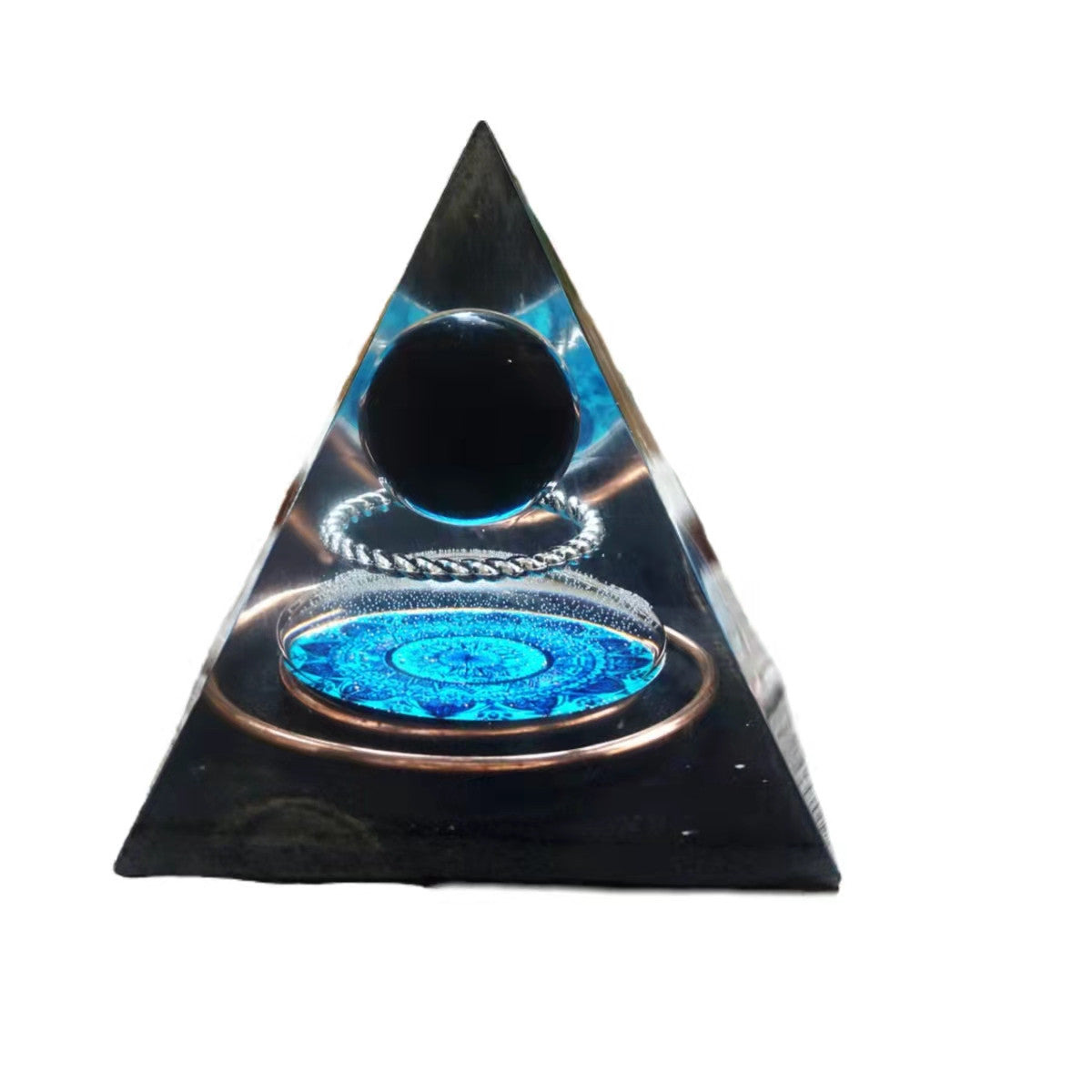 Obsidian Crystal Sphere Orgonite Pyramid Energy Copper Orgone Collection - Besorgone